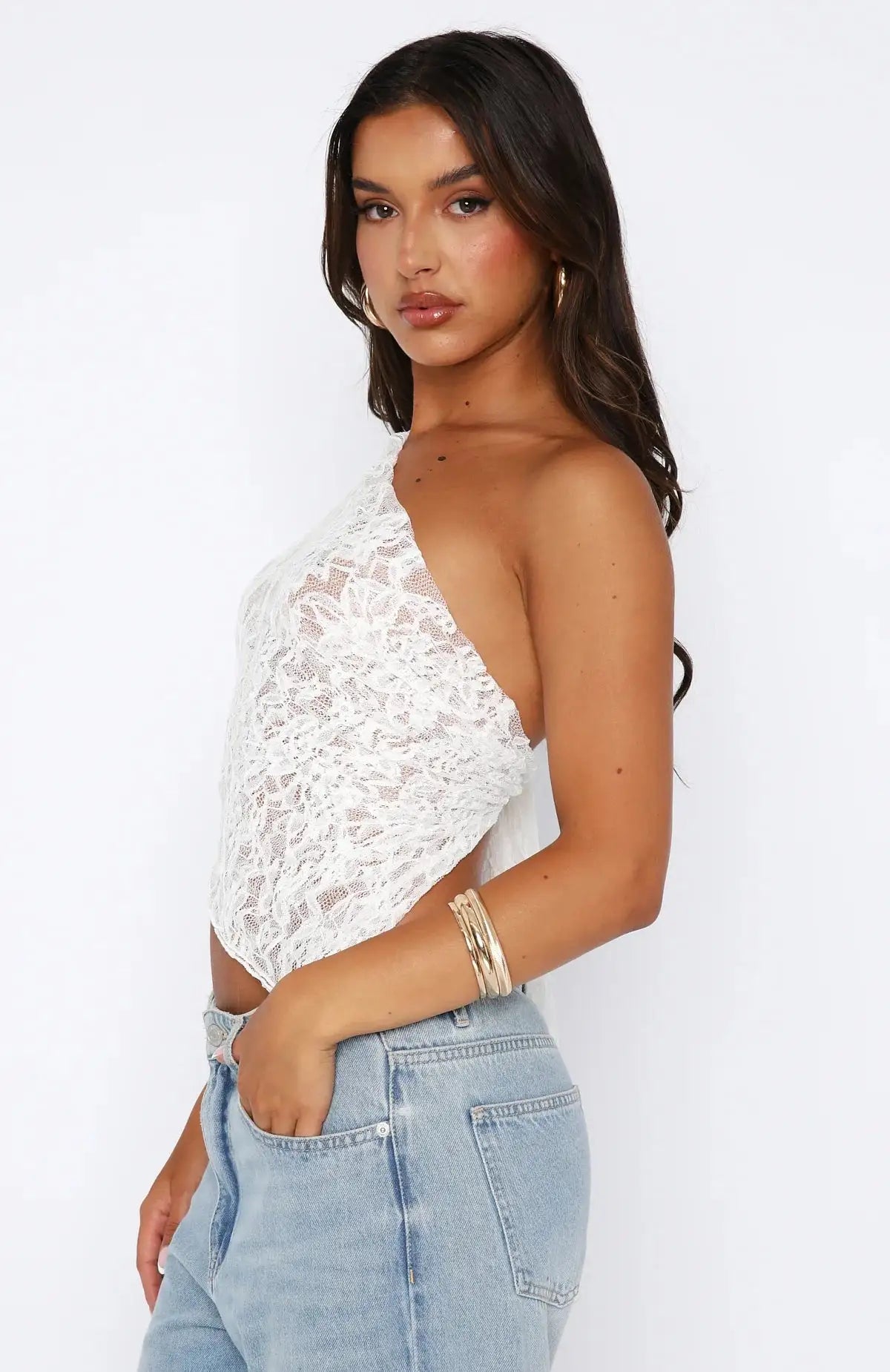 Nina™ - Bloemige off-shoulder crop top