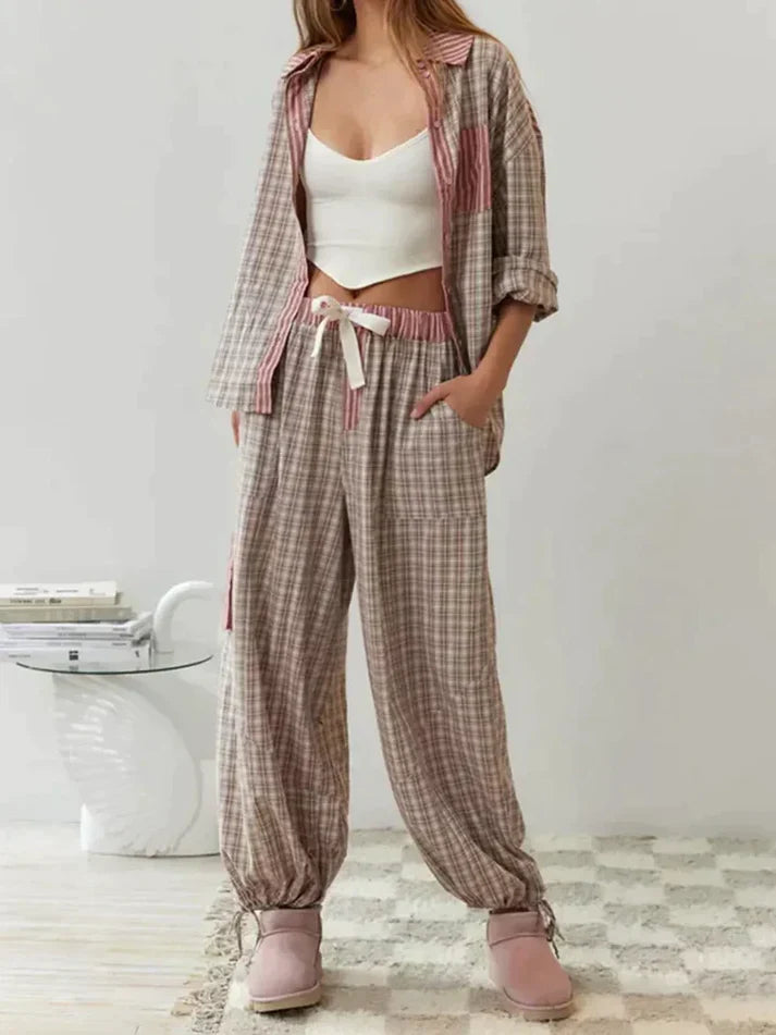 Ella™ - Geruite Pyjama Set