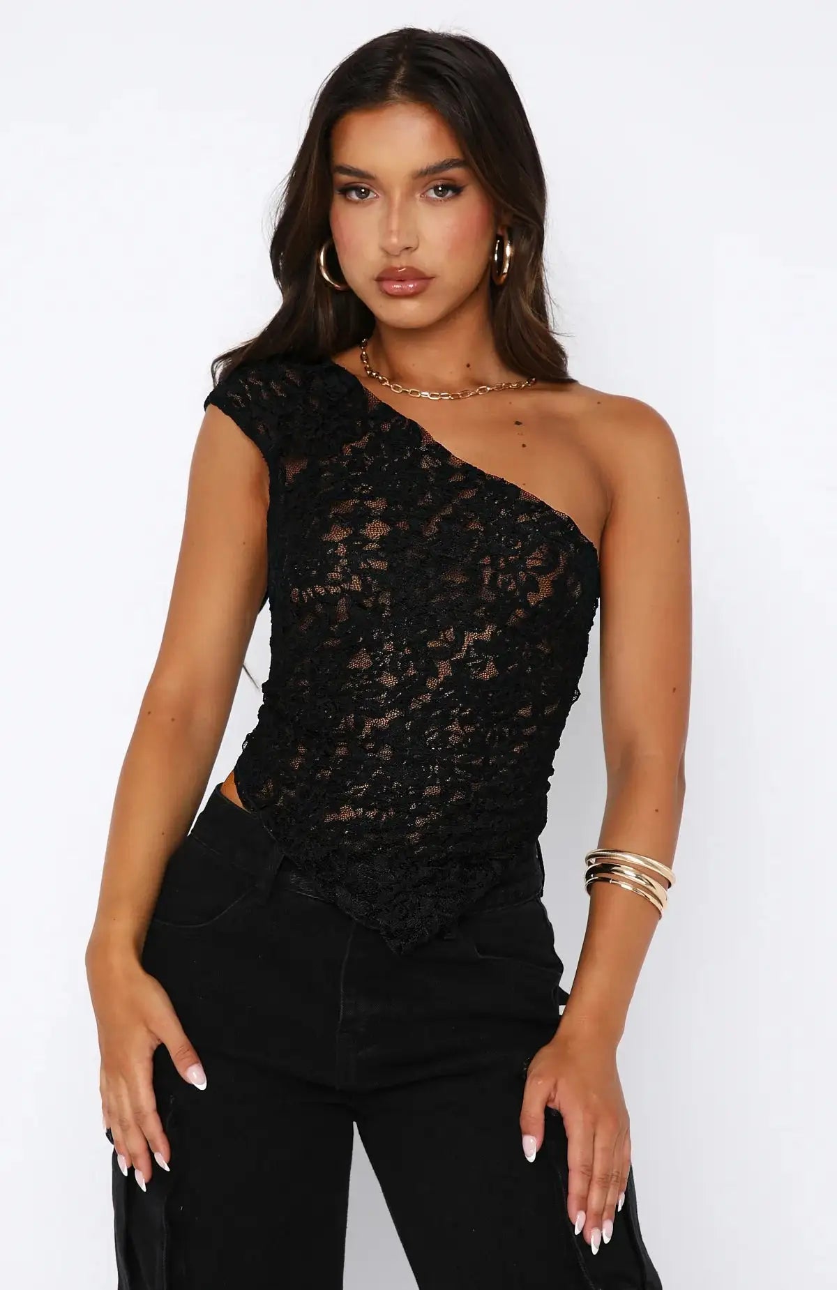 Nina™ - Bloemige off-shoulder crop top